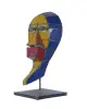 Product image 2 of the product “Small Mask on stand - Modell 3, 53cm height, sculpture from upcyceled oil barrel. ”